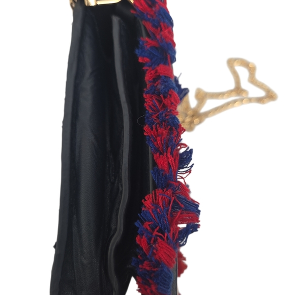 Tori BURCH Embroidered Multicolor Fringe Bag PURSE flaw - Picture 8 of 17